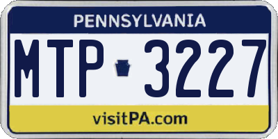 PA license plate MTP3227
