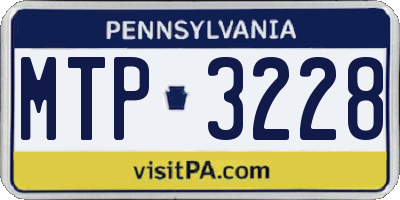 PA license plate MTP3228