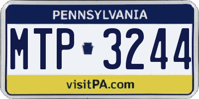 PA license plate MTP3244