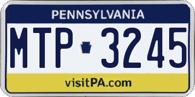 PA license plate MTP3245