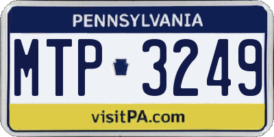 PA license plate MTP3249