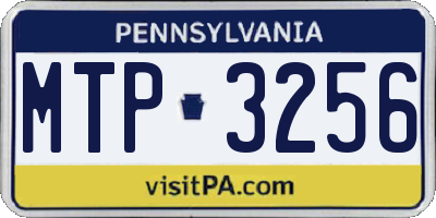 PA license plate MTP3256