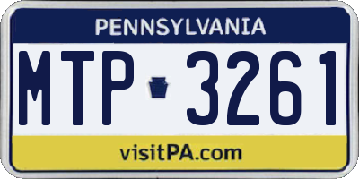 PA license plate MTP3261