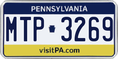 PA license plate MTP3269