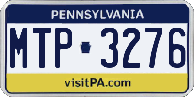 PA license plate MTP3276