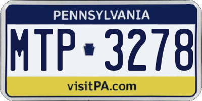 PA license plate MTP3278