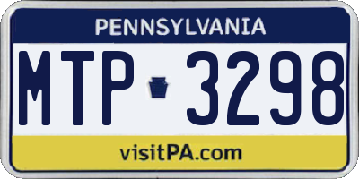 PA license plate MTP3298