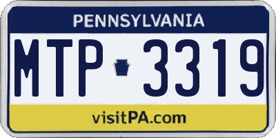 PA license plate MTP3319