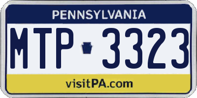 PA license plate MTP3323