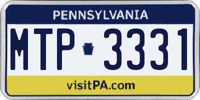 PA license plate MTP3331