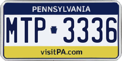 PA license plate MTP3336