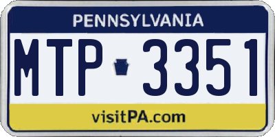 PA license plate MTP3351