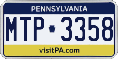 PA license plate MTP3358
