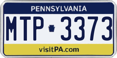 PA license plate MTP3373