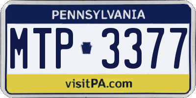 PA license plate MTP3377