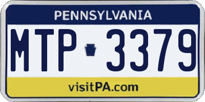 PA license plate MTP3379