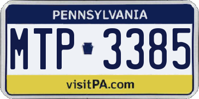 PA license plate MTP3385