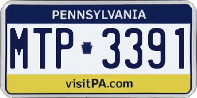 PA license plate MTP3391
