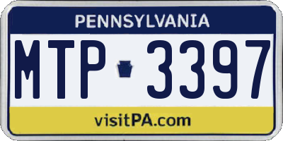 PA license plate MTP3397