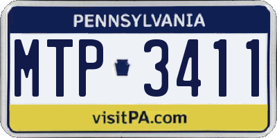 PA license plate MTP3411