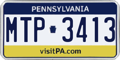 PA license plate MTP3413