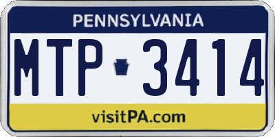 PA license plate MTP3414