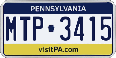 PA license plate MTP3415