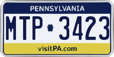 PA license plate MTP3423