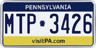 PA license plate MTP3426