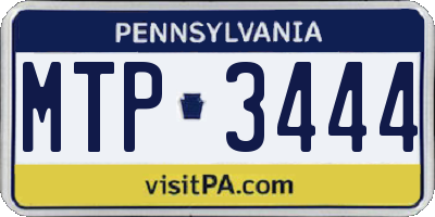 PA license plate MTP3444