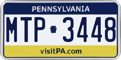 PA license plate MTP3448