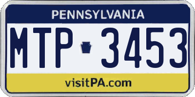 PA license plate MTP3453