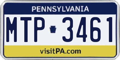 PA license plate MTP3461
