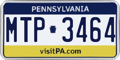 PA license plate MTP3464