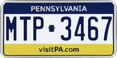 PA license plate MTP3467