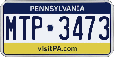 PA license plate MTP3473