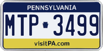 PA license plate MTP3499