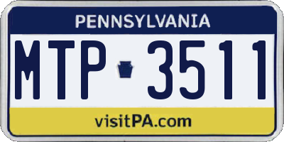 PA license plate MTP3511