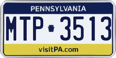 PA license plate MTP3513