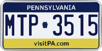 PA license plate MTP3515