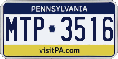 PA license plate MTP3516