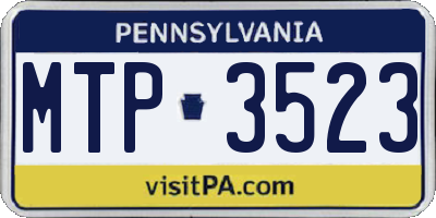 PA license plate MTP3523