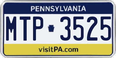 PA license plate MTP3525