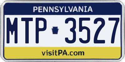 PA license plate MTP3527