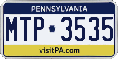 PA license plate MTP3535