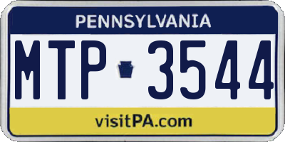 PA license plate MTP3544
