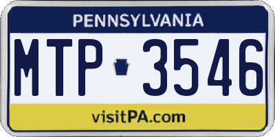 PA license plate MTP3546