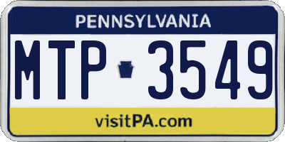 PA license plate MTP3549