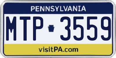 PA license plate MTP3559