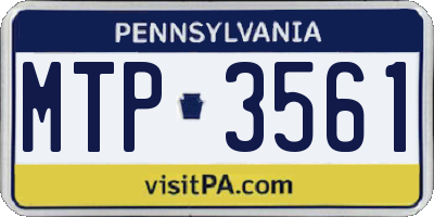 PA license plate MTP3561